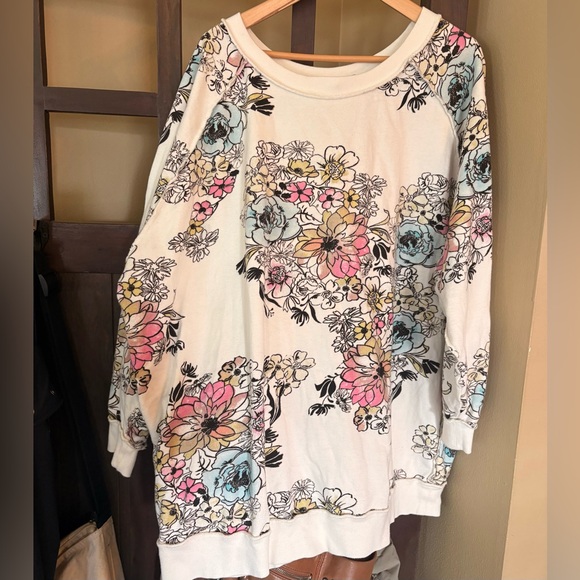 Free People “Go On Floral” Oversized Sweatshirt, size L - Picture 5 of 12
